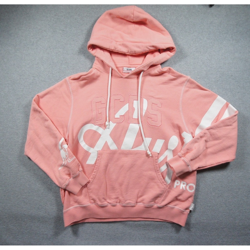 GCDS Sweatshirt Mens Small Pink Hoodie Pullover God Cant Destroy Streetwear